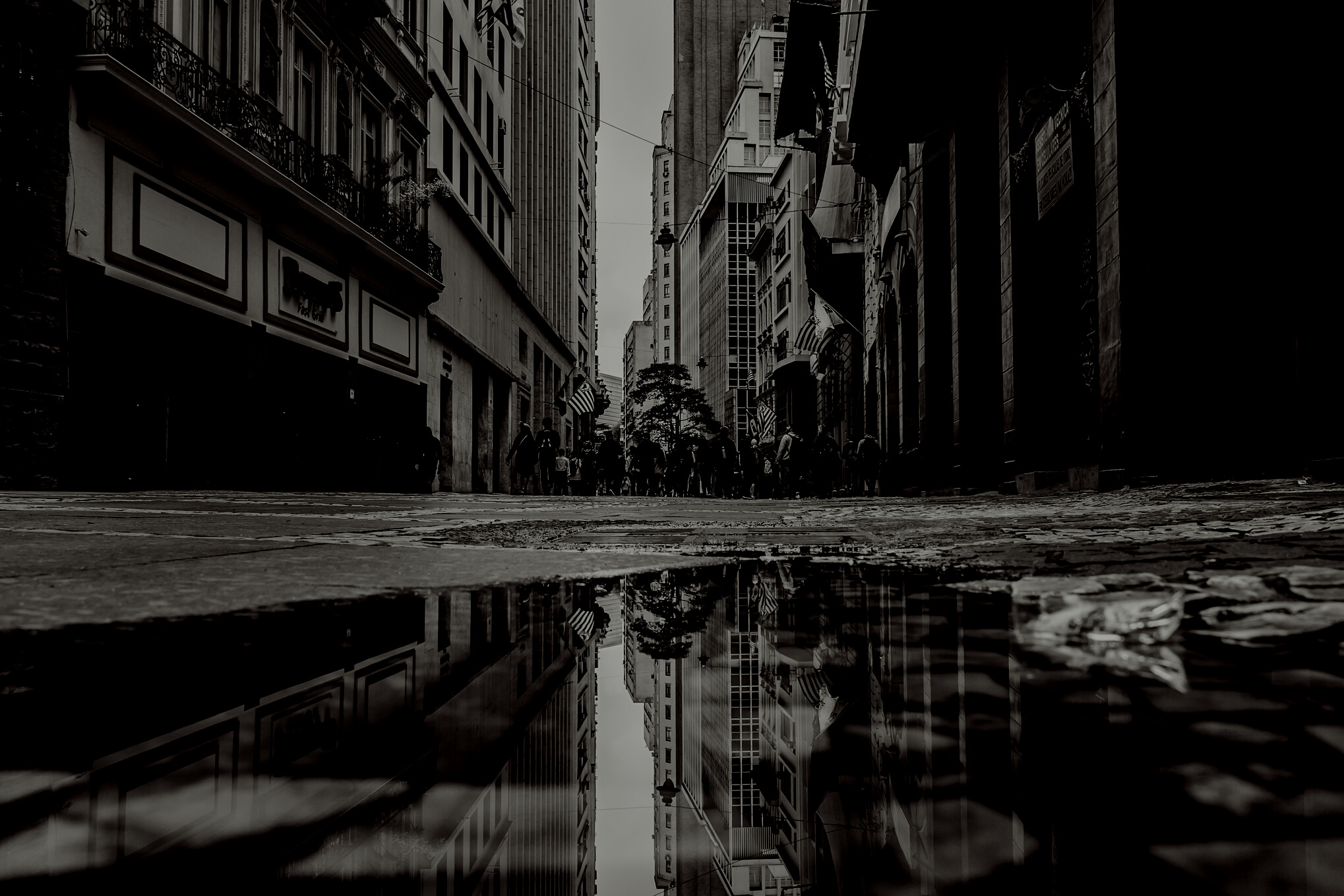 Grayscale Photography Of People Walking Near Street